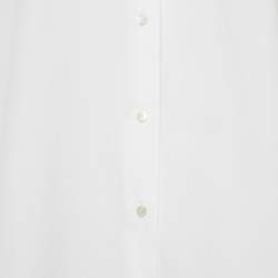 Pre Owned Alaia White Poplin Double Cuff Long Sleeve Shirt S