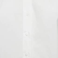 Pre Owned Alaia White Cotton Long Sleeve Crop Shirt M