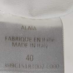 Pre Owned Alaia White Cotton Long Sleeve Crop Shirt M