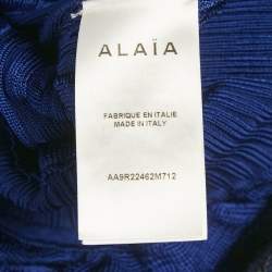Pre Owned Alaia Blue Knit Flared Mini Crinoline Dress S