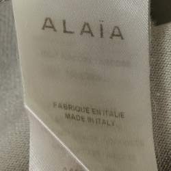 Pre Owned Alaia Grey Stretch Knit Flared Short Dress S