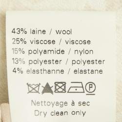 Pre Owned Alaia Light Beige Textured Wool Knit Flared Mini Dress S