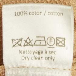 Pre Owned Alaia Beige/Peach Waffle Texture Cotton Sleeveless Top M