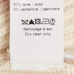 Pre Owned Alaia Cream Wool Peplum Cardigan M