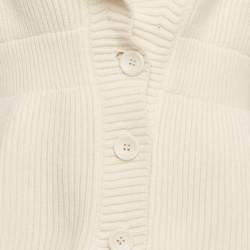 Pre Owned Alaia Cream Wool Peplum Cardigan M