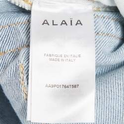 Pre Owned Alaia Light Blue Denim Round Leg Jeans S Waist 24"