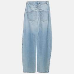 Pre Owned Alaia Light Blue Denim Round Leg Jeans S Waist 24"