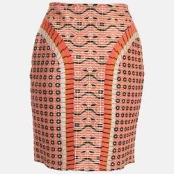 Pre Owned Alaia Multicolor Jacquard Patterned Knit Short Skirt M