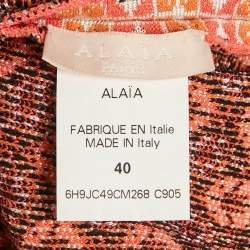 Pre Owned Alaia Multicolor Jacquard Patterned Knit Short Skirt M
