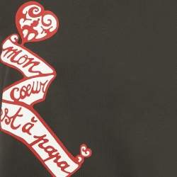 Pre Owned Alaia Black Mon Coeur est à Papa Print Cotton T-Shirt S