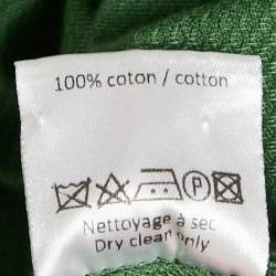 Pre Owned Alaia Green Cotton Lace -Up Gathered Mini Dress M