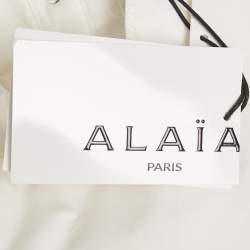 مملوكة مسبقًا Alaia White Poplin High-Neck Crop Top S