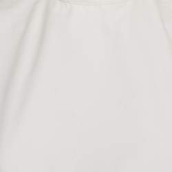 مملوكة مسبقًا Alaia White Poplin High-Neck Crop Top S