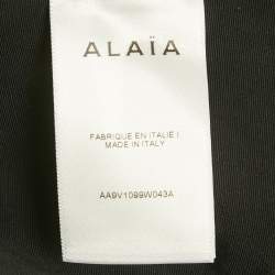 Pre Owned Alaia Black Synthetic Wrap Around Hooded Biker Jacket S 