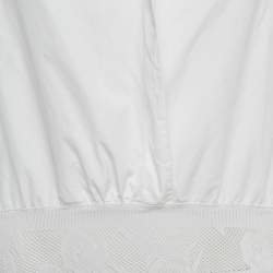 Pre Owned Alaia White Cotton Hooded Wrap Bodysuit Top S