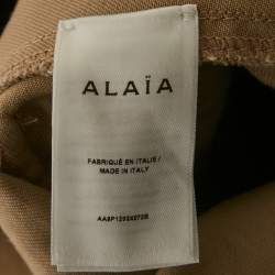 Pre Owned Alaia Beige Cotton High Waist Cargo Pants S