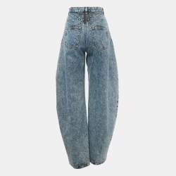 Pre Owned Alaia Blue Denim High Rise Balloon Jeans M Waist 27"