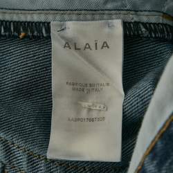 Pre Owned Alaia Blue Denim High Rise Balloon Jeans M Waist 27"