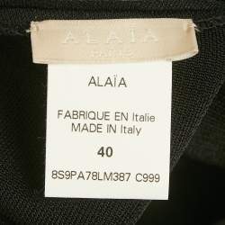 Pre Owned Alaia Black Crepe Embellished Detail Trousers M
