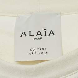 Pre Owned Alaia White Eyelet Knit Mini Skirt S 