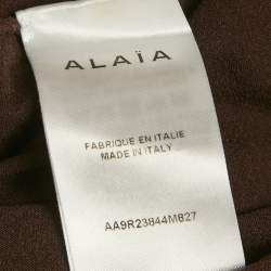 Pre Owned Alaia Brown Jersey Belted Midi Dress S