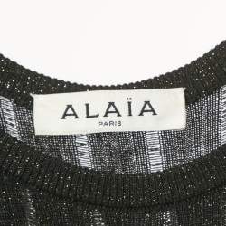 مملوكة مسبقًا Alaia Black Lurex Knit Flared Mini Dress XS
