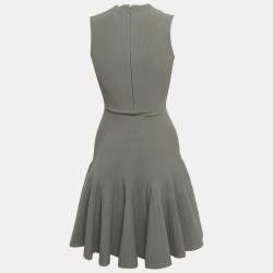 مملوكة مسبقًا Alaia Grey Textured Knit Flared Mini Dress XS