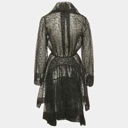 مملوكة مسبقًا Alaia Black Schiffli Sheer Short Dress S