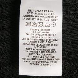 Pre Owned Alaia Black Shiny Silky Rib Knit Flared Mini Dress S