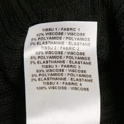 Pre Owned Alaia Black Shiny Silky Rib Knit Flared Mini Dress S