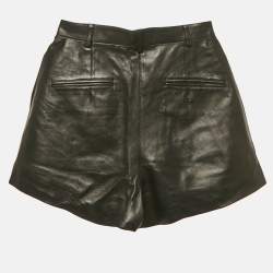 مملوكة مسبقًا شورت ألايا جلد أسود مثني متوسط الحجم