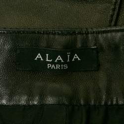 مملوكة مسبقًا شورت ألايا جلد أسود مثني متوسط الحجم