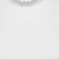 Pre Owned بلوزة علايا قطن أبيض مقصوصة مقاس صغير جداً (إكس سمول)