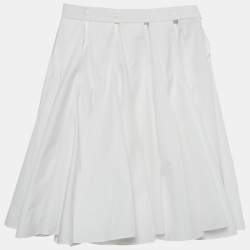 Pre Owned Alaia White Cotton Cut-Out Flared Mini Skirt S