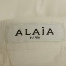 Pre Owned Alaia White Cotton Cut-Out Flared Mini Skirt S