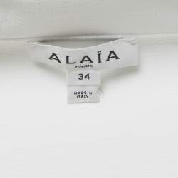Pre Owned Alaia White Stretch Crepe Crop Top S