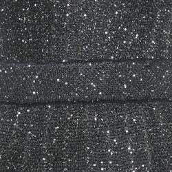 مملوكة مسبقًا Alaia Navy Blue Sequins Lurex Knit Mini Dress S