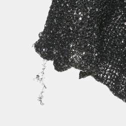 مملوكة مسبقًا Alaia Navy Blue Sequins Lurex Knit Mini Dress S