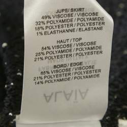 مملوكة مسبقًا Alaia Navy Blue Sequins Lurex Knit Mini Dress S