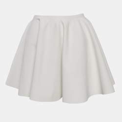 Pre Owned Alaia White Stretch Crepe Skater Mini Skirt S