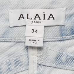 Pre Owned Alaia Blue Ice Denim Low Waist Round Jeans S Waist/26"