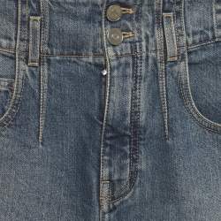 Pre Owned شورت ألايا دنيم أزرق بخصر عال صغير الحجم