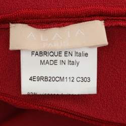 Pre Owned Alaia Red Jersey Mini Dress S