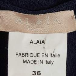 Pre Owned فستان قصير علايا أحمر نسيج مطاطي واسع مقاس صغير