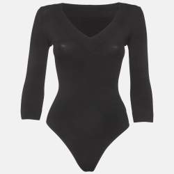 مملوكة مسبقًا Alaia Black Jersey V-Neck Bodycon S