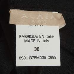 Pre Owned Alaia Black Jersey V-Neck Bodycon S