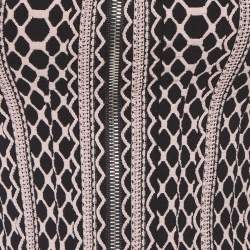 Pre Owned Alaia Black/Pink Vienne Pattern Stretch Knit Top S