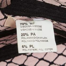 Pre Owned Alaia Black/Pink Vienne Pattern Stretch Knit Top S