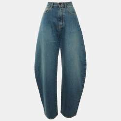 Pre Owned Alaia Blue Denim Round Jeans S
