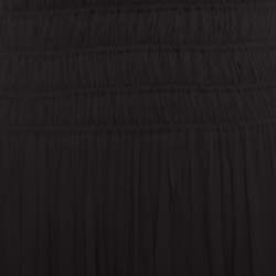 Alaia Black Stretch Shirred Elasticized Waist Maxi Skirt S